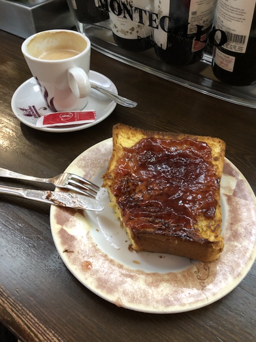 Butter and jam toast