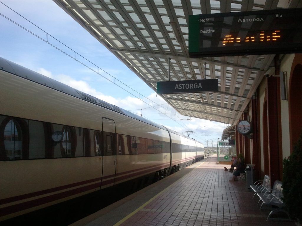 Astorga’s train station Camino de Santiago Setting Up first stage