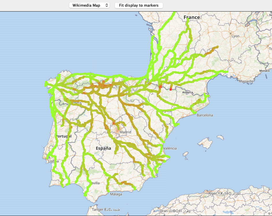 all the caminos in 3D camino De Santiago gpx elevation